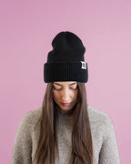 Beanie "NOT Sorry!" mit Label soft-rib
