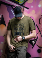 T-Shirt "EVERY ADVENTURE IS BETTER WITH A BUDDY" khaki