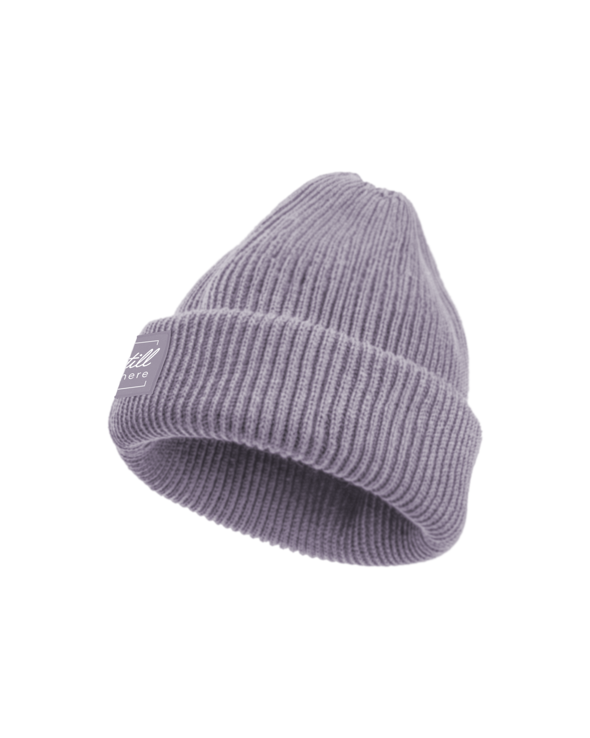 Beanie "still here" lavender soft rib